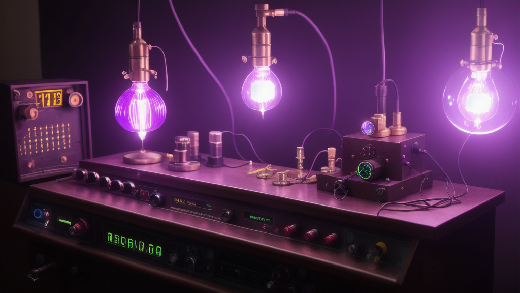 Concept render of a modern Rife-style plasma frequency instrument on a lab bench
